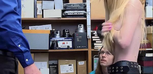  Petite teen jewelry thief fucked next to her nerd BF